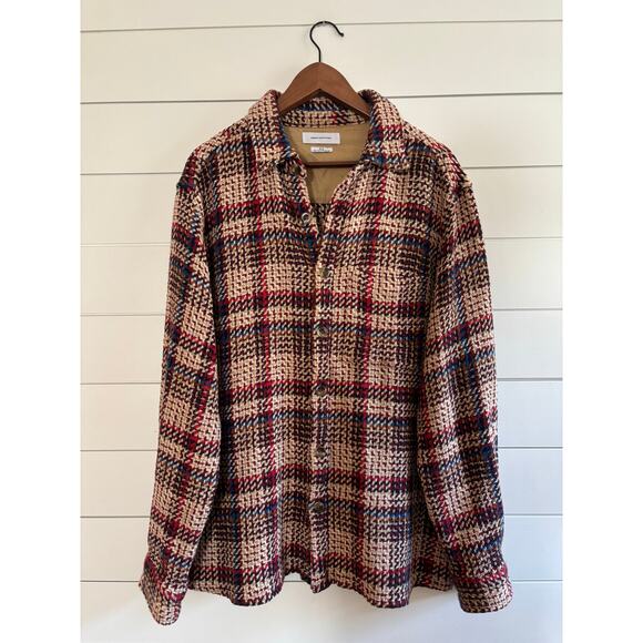 Urban Outfitters Men’s Plaid Knit Shacket Size M | Button Front Fall Overshirt - Picture 2 of 8